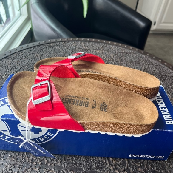 Birkenstock Shoes - BIRKENSTOCK MADRID SANDALS IN TANGO RED PATENT 35 EU  4-4.5 US
